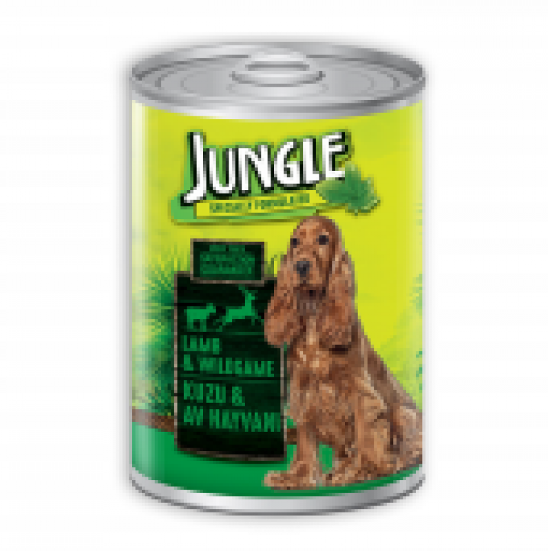 jungle kuzu etli 415 gr yetişkin köpek konservesi 
