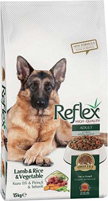reflex kuzulu pirinçli ve sebzeli 15 kg yetişkin kuru köpek maması 