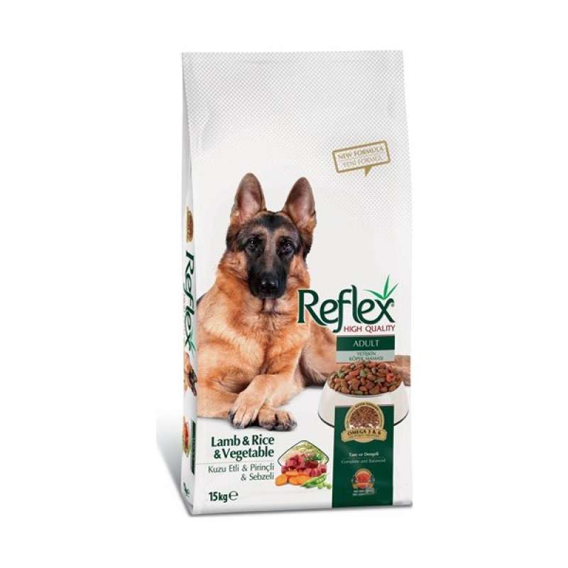 reflex adult dog kuzu etli & pirinçli & sebzeli yetişkin köpek maması 15 kg 
